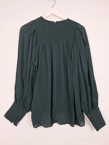 Witchery Shirred Semi Sheer Flowy Top Size 10 by SwapUp-Online Second Hand Store-Online Thrift Store