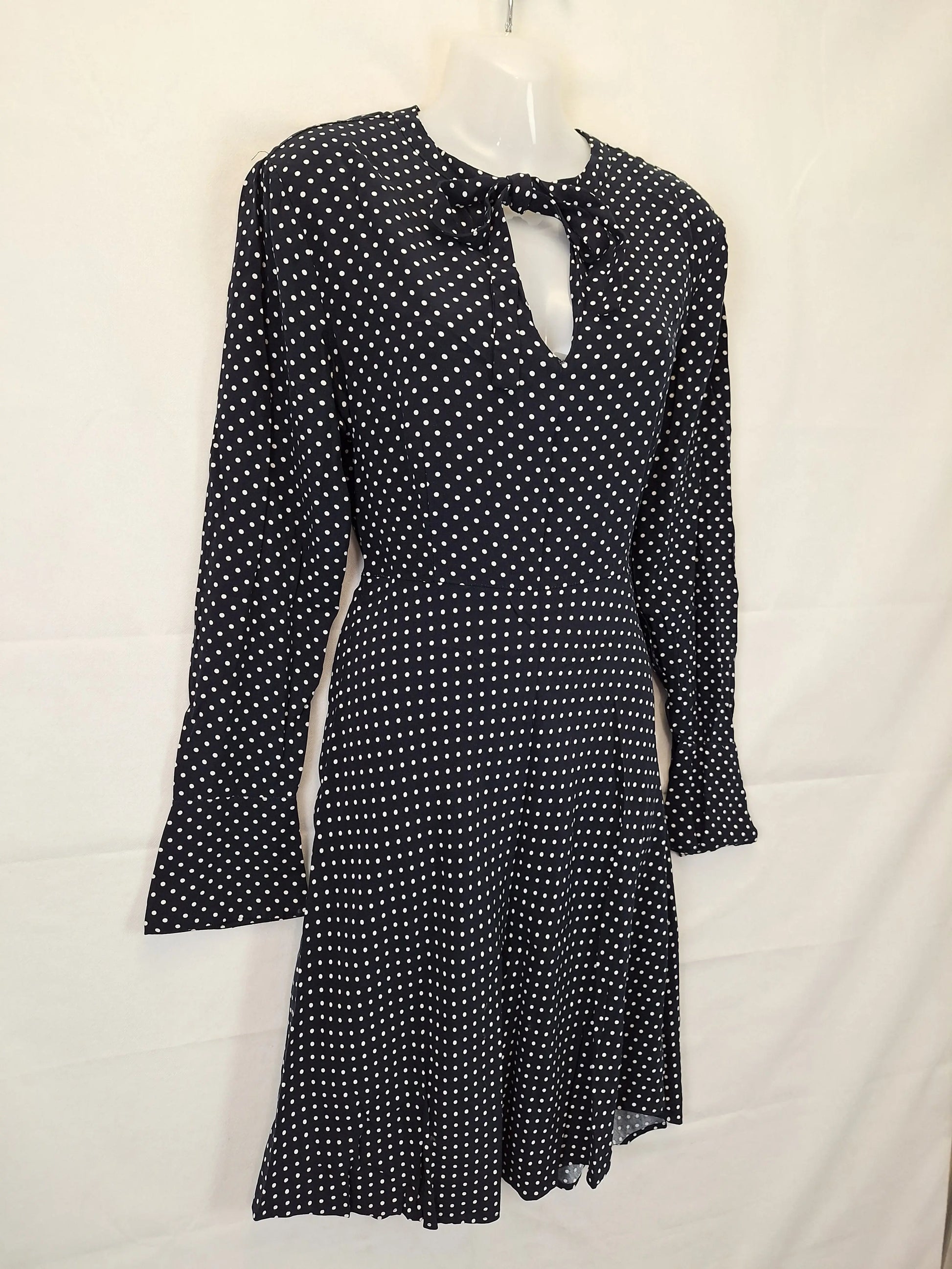 Witchery Smart Tie Neck Midi Dress Size 10 by SwapUp-Online Second Hand Store-Online Thrift Store