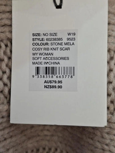 Witchery Stone Chunky Knit Scarf Size OSFA by SwapUp-Online Second Hand Store-Online Thrift Store