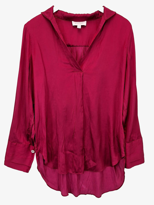 Witchery Stylish Fuschia Satin  Shirt Size 10 by SwapUp-Online Second Hand Store-Online Thrift Store
