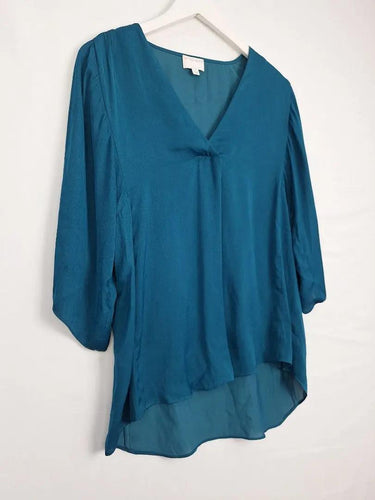 Witchery Teal Square Sleeve Top Size 8 by SwapUp-Online Second Hand Store-Online Thrift Store