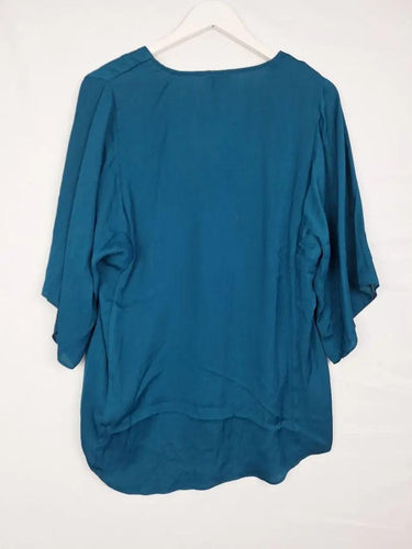Witchery Teal Square Sleeve Top Size 8 by SwapUp-Online Second Hand Store-Online Thrift Store