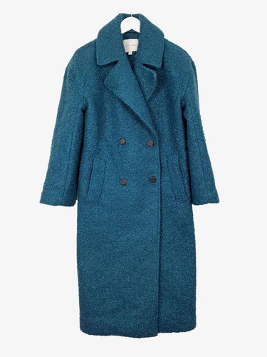 Witchery Teal Textured Trench Style Coat Size 6 by SwapUp-Online Second Hand Store-Online Thrift Store