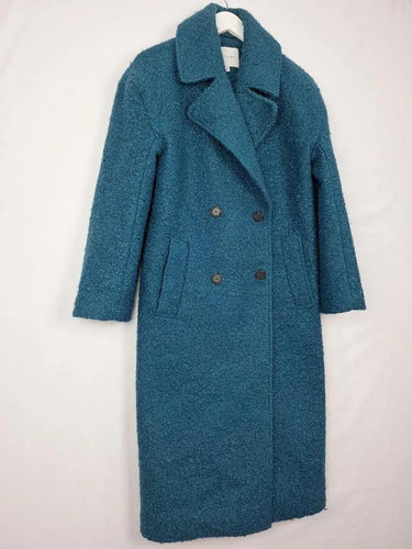 Witchery Teal Textured Trench Style Coat Size 6 by SwapUp-Online Second Hand Store-Online Thrift Store