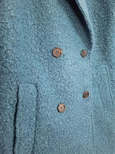 Witchery Teal Textured Trench Style Coat Size 6 by SwapUp-Online Second Hand Store-Online Thrift Store