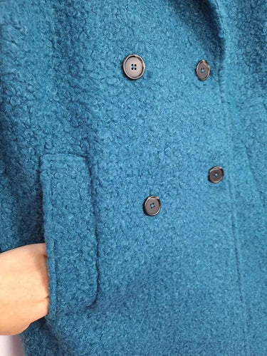 Witchery Teal Textured Trench Style Coat Size 6 by SwapUp-Online Second Hand Store-Online Thrift Store