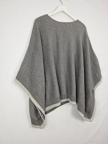 Witchery Thick Dark Grey Open Sided Poncho Top Size OSFA by SwapUp-Online Second Hand Store-Online Thrift Store