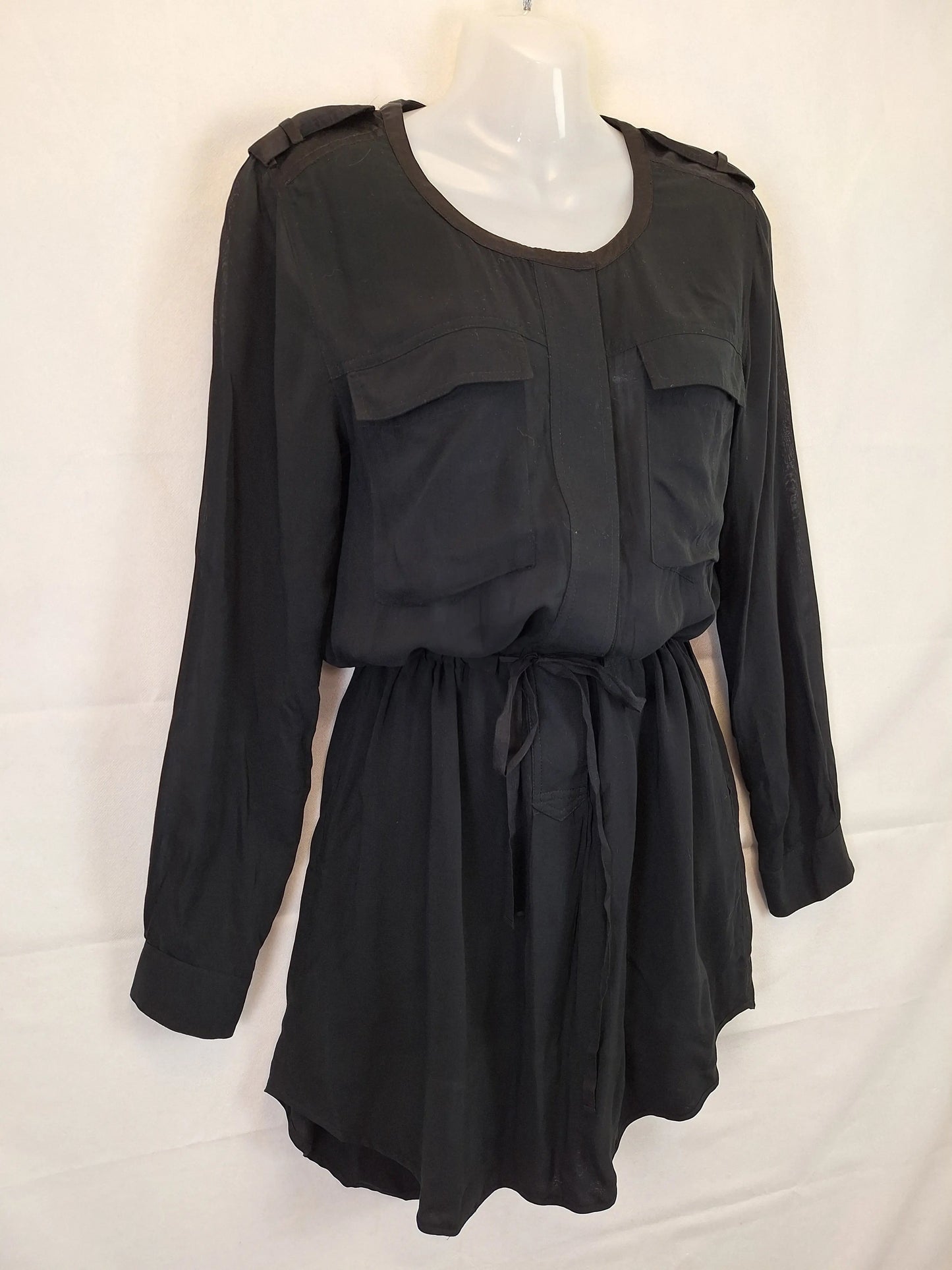 Witchery Tie Waist Shirt Mini Dress Size 8 by SwapUp-Online Second Hand Store-Online Thrift Store