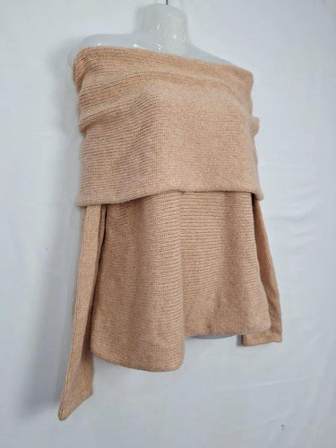 Witchery Toffee Fold Over Knit Top Size S by SwapUp-Online Second Hand Store-Online Thrift Store