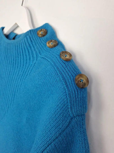 Witchery Vibrant Blue Shoulder Button Jumper Size S by SwapUp-Online Second Hand Store-Online Thrift Store