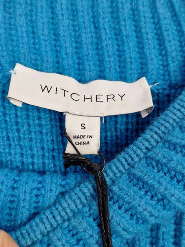 Witchery Vibrant Blue Shoulder Button Jumper Size S by SwapUp-Online Second Hand Store-Online Thrift Store