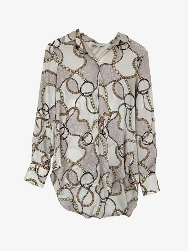 Witchery White Relaxed Chain Shirt Size 8 by SwapUp-Online Second Hand Store-Online Thrift Store
