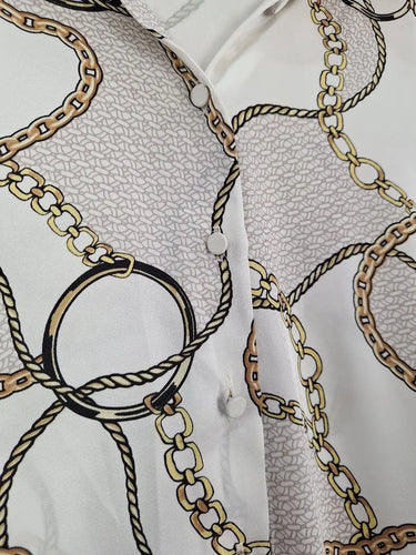 Witchery White Relaxed Chain Shirt Size 8 by SwapUp-Online Second Hand Store-Online Thrift Store