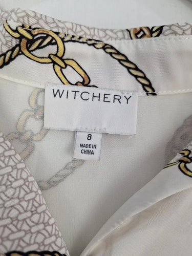 Witchery White Relaxed Chain Shirt Size 8 by SwapUp-Online Second Hand Store-Online Thrift Store