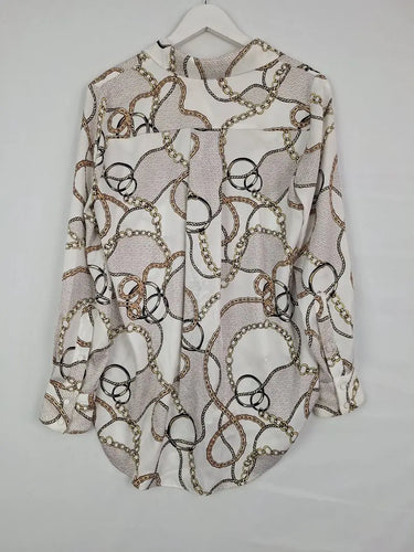 Witchery White Relaxed Chain Shirt Size 8 by SwapUp-Online Second Hand Store-Online Thrift Store
