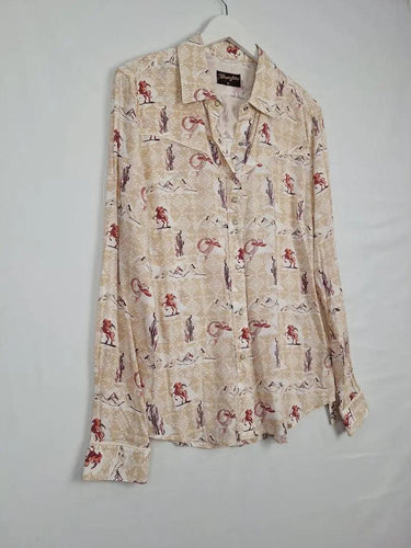 Wrangler Hand Drawn Novelty Western Shirt Size 14 by SwapUp-Online Second Hand Store-Online Thrift Store