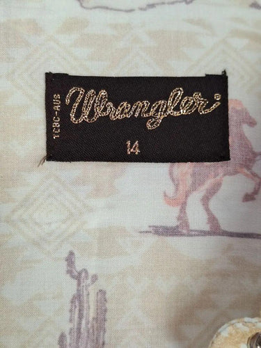 Wrangler Hand Drawn Novelty Western Shirt Size 14 by SwapUp-Online Second Hand Store-Online Thrift Store