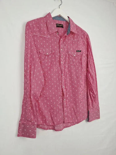 Wrangler Pink Geo Western Style Shirt Size 14 by SwapUp-Online Second Hand Store-Online Thrift Store