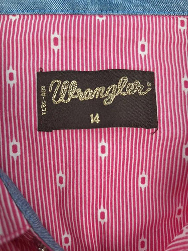 Wrangler Pink Geo Western Style Shirt Size 14 by SwapUp-Online Second Hand Store-Online Thrift Store
