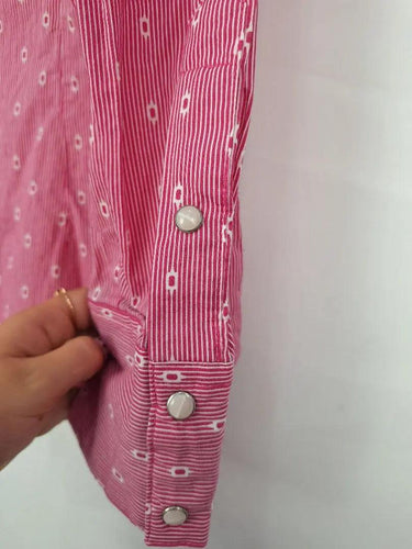 Wrangler Pink Geo Western Style Shirt Size 14 by SwapUp-Online Second Hand Store-Online Thrift Store