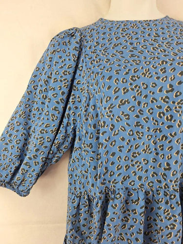 Zara Animal Print Tiered Mini Dress Size L by SwapUp-Online Second Hand Store-Online Thrift Store