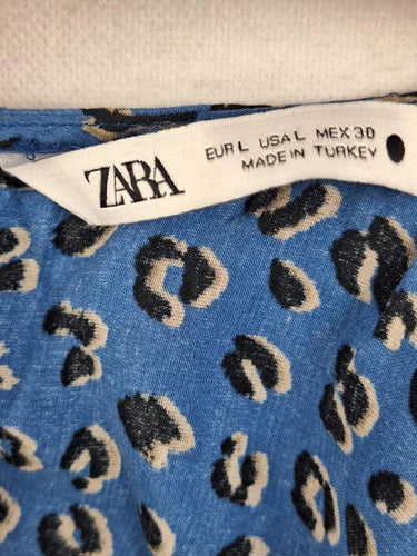 Zara Animal Print Tiered Mini Dress Size L by SwapUp-Online Second Hand Store-Online Thrift Store