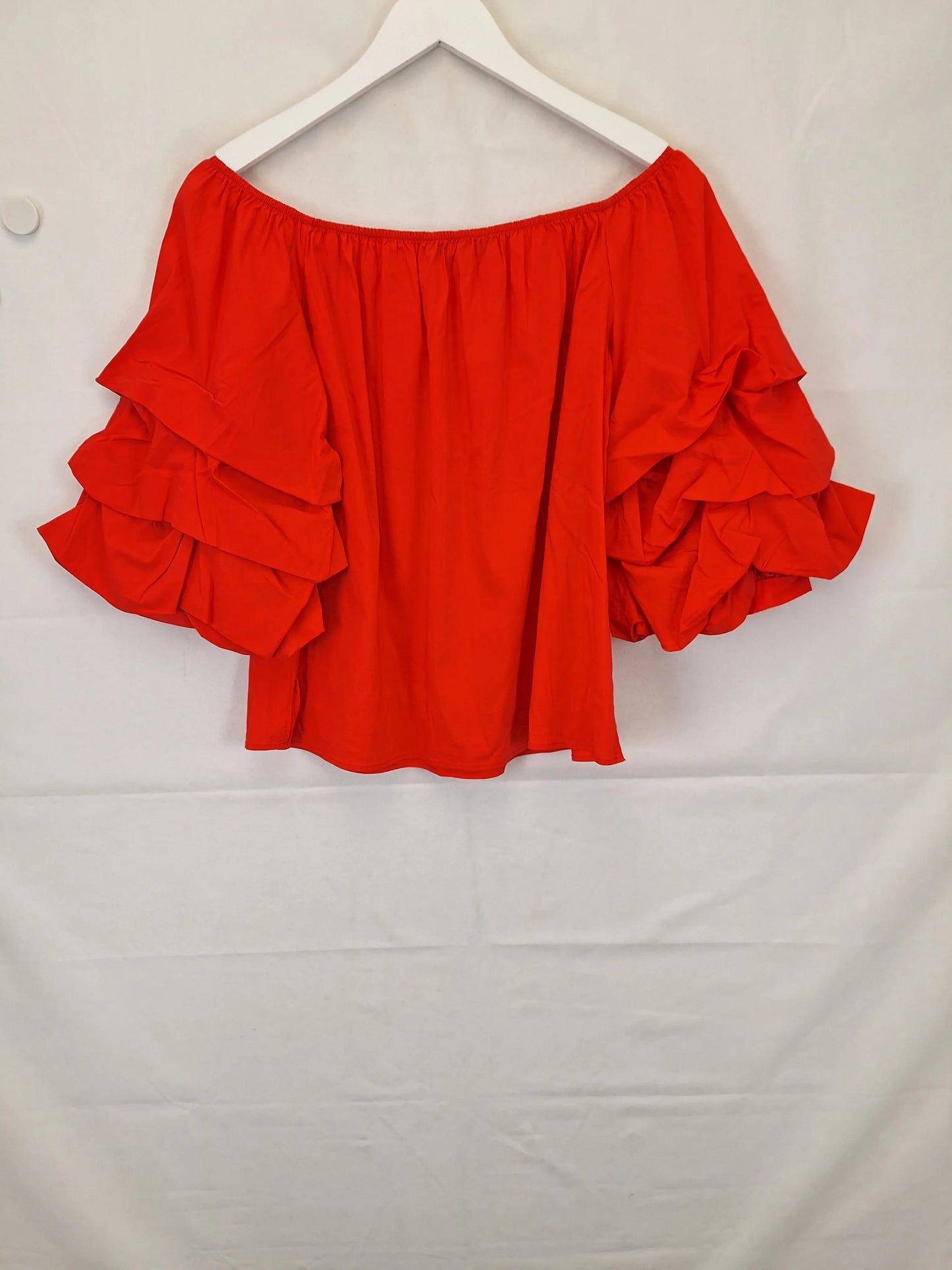 Zara Blood Orange Balloon Sleeve T-shirt Size M by SwapUp-Online Second Hand Store-Online Thrift Store