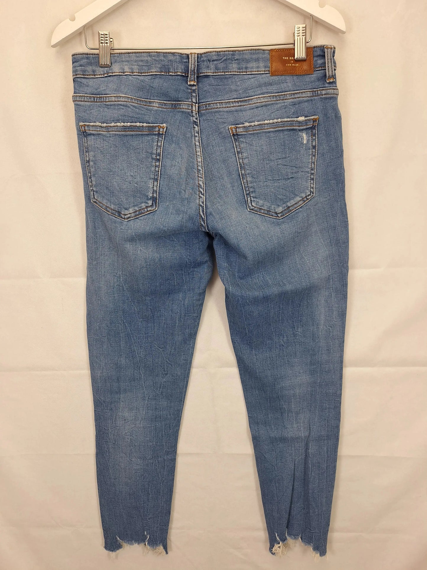 Zara Distressed Denim Jeans Size 14