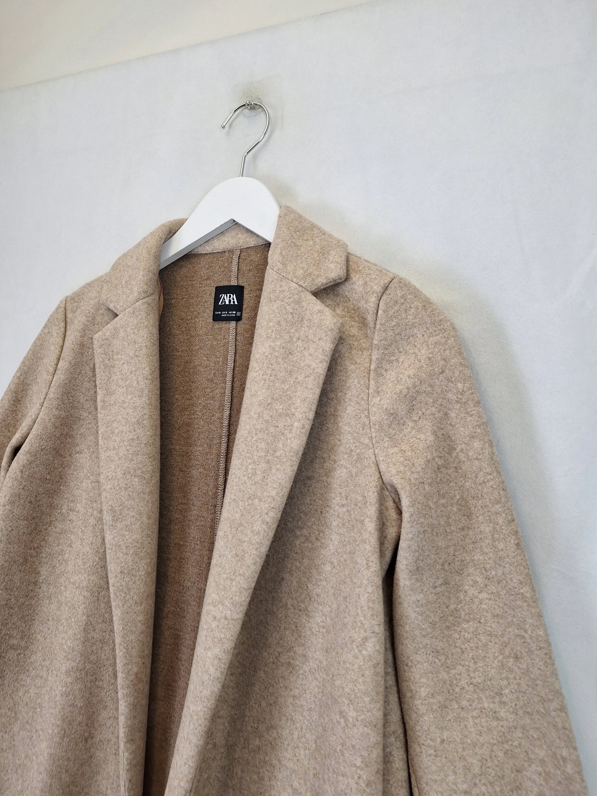 Zara Essential Soft Single Lapel Coat Size S by SwapUp-Online Second Hand Store-Online Thrift Store