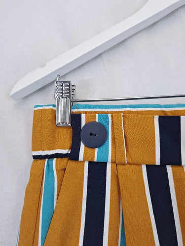 Zara Everyday Mustard Stripe Relaxed Fit Pants Size S by SwapUp-Online Second Hand Store-Online Thrift Store