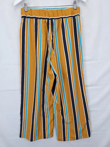 Zara Everyday Mustard Stripe Relaxed Fit Pants Size S by SwapUp-Online Second Hand Store-Online Thrift Store