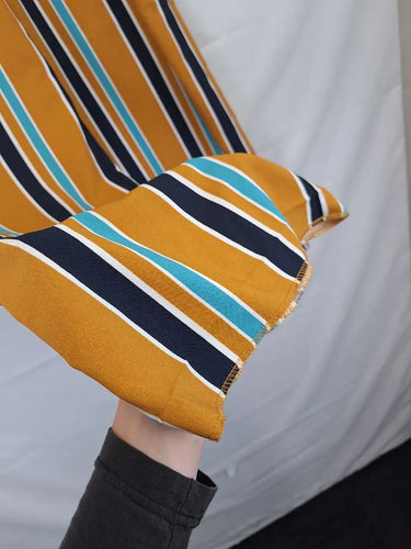 Zara Everyday Mustard Stripe Relaxed Fit Pants Size S by SwapUp-Online Second Hand Store-Online Thrift Store