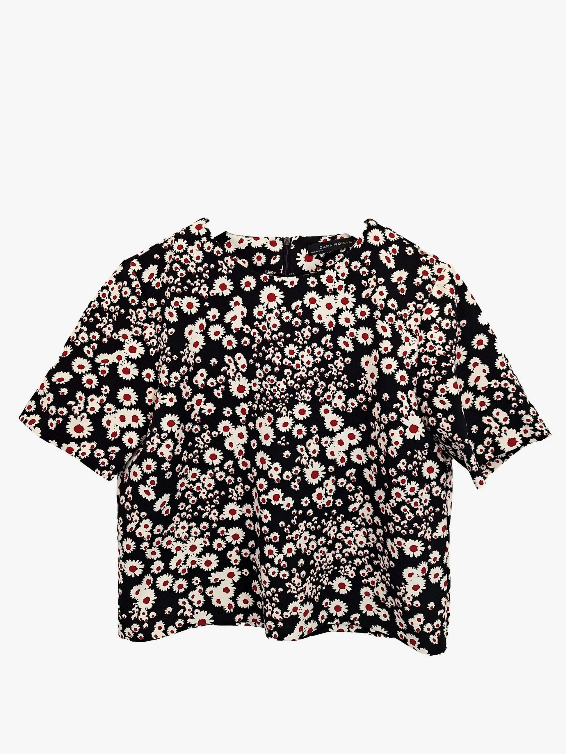 Zara Floral Short Sleeve Top Size M by SwapUp-Online Second Hand Store-Online Thrift Store