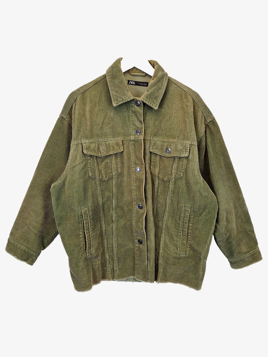 Zara Forest Green Cord Everyday Jacket Size L by SwapUp-Online Second Hand Store-Online Thrift Store