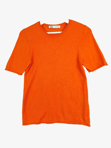 Zara Funky Orange Basic T-shirt Size M by SwapUp-Online Second Hand Store-Online Thrift Store