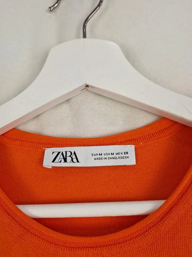 Zara Funky Orange Basic T-shirt Size M by SwapUp-Online Second Hand Store-Online Thrift Store