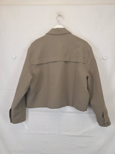 Zara Khaki Cropped Utility Jacket Size L by SwapUp-Online Second Hand Store-Online Thrift Store