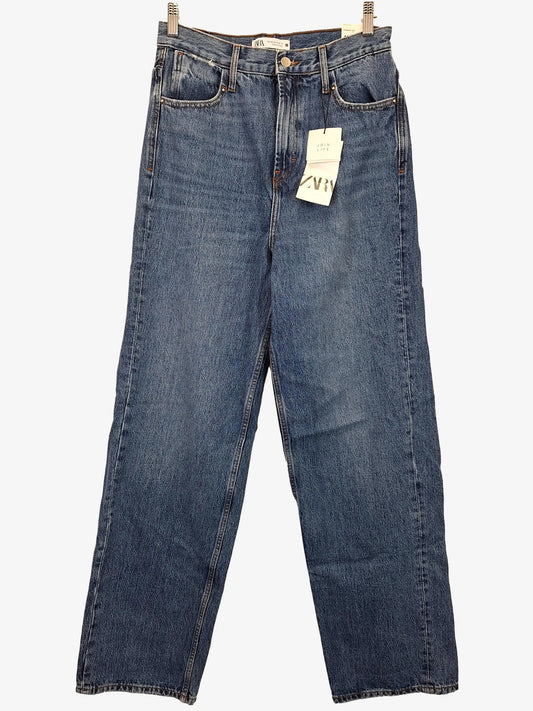 Zara Mid Wash Straight Leg Jeans Size 8 by SwapUp-Online Second Hand Store-Online Thrift Store