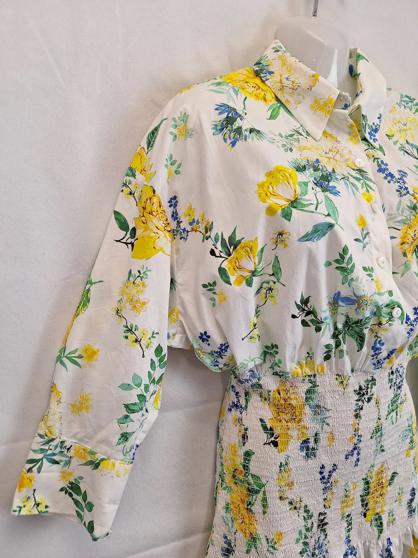 Zara Spring Flora Shirred Mini Dress Size M by SwapUp-Online Second Hand Store-Online Thrift Store