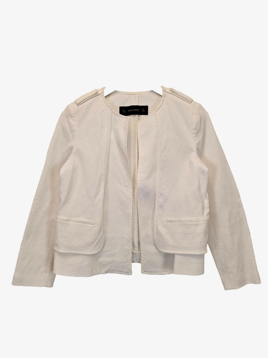 Zara Textured Crop Unlined Jacket Size S by SwapUp-Online Second Hand Store-Online Thrift Store