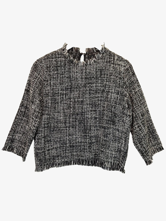 Zara Tweed Frayed Edge Office Top Size M by SwapUp-Online Second Hand Store-Online Thrift Store