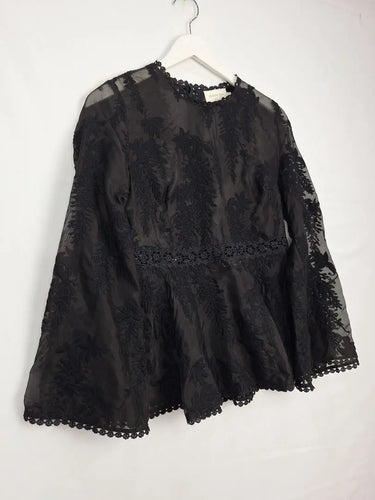 Zimmermann Silk Embroidered Peplum Blouse Size M by SwapUp-Online Second Hand Store-Online Thrift Store