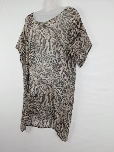 Zimmermann Silver Grey Leopard Silk Dress Size 12 by SwapUp-Online Second Hand Store-Online Thrift Store