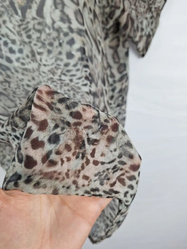 Zimmermann Silver Grey Leopard Silk Dress Size 12 by SwapUp-Online Second Hand Store-Online Thrift Store