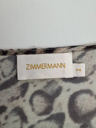 Zimmermann Silver Grey Leopard Silk Dress Size 12 by SwapUp-Online Second Hand Store-Online Thrift Store