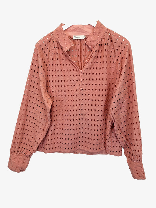 Zoe Kratzmann Salmon Cutout Designer Cotton Blouse Size 16 by SwapUp-Online Second Hand Store-Online Thrift Store