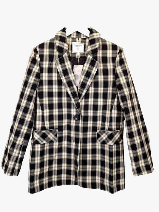 belle & bloom Classic Single Button Checked Blazer Size S by SwapUp-Online Second Hand Store-Online Thrift Store