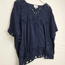 jade - Johnny Was Navy Broderie Weekend Staple Top Size S by SwapUp-Online Second Hand Store-Online Thrift Store