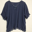 jade - Johnny Was Navy Broderie Weekend Staple Top Size S by SwapUp-Online Second Hand Store-Online Thrift Store