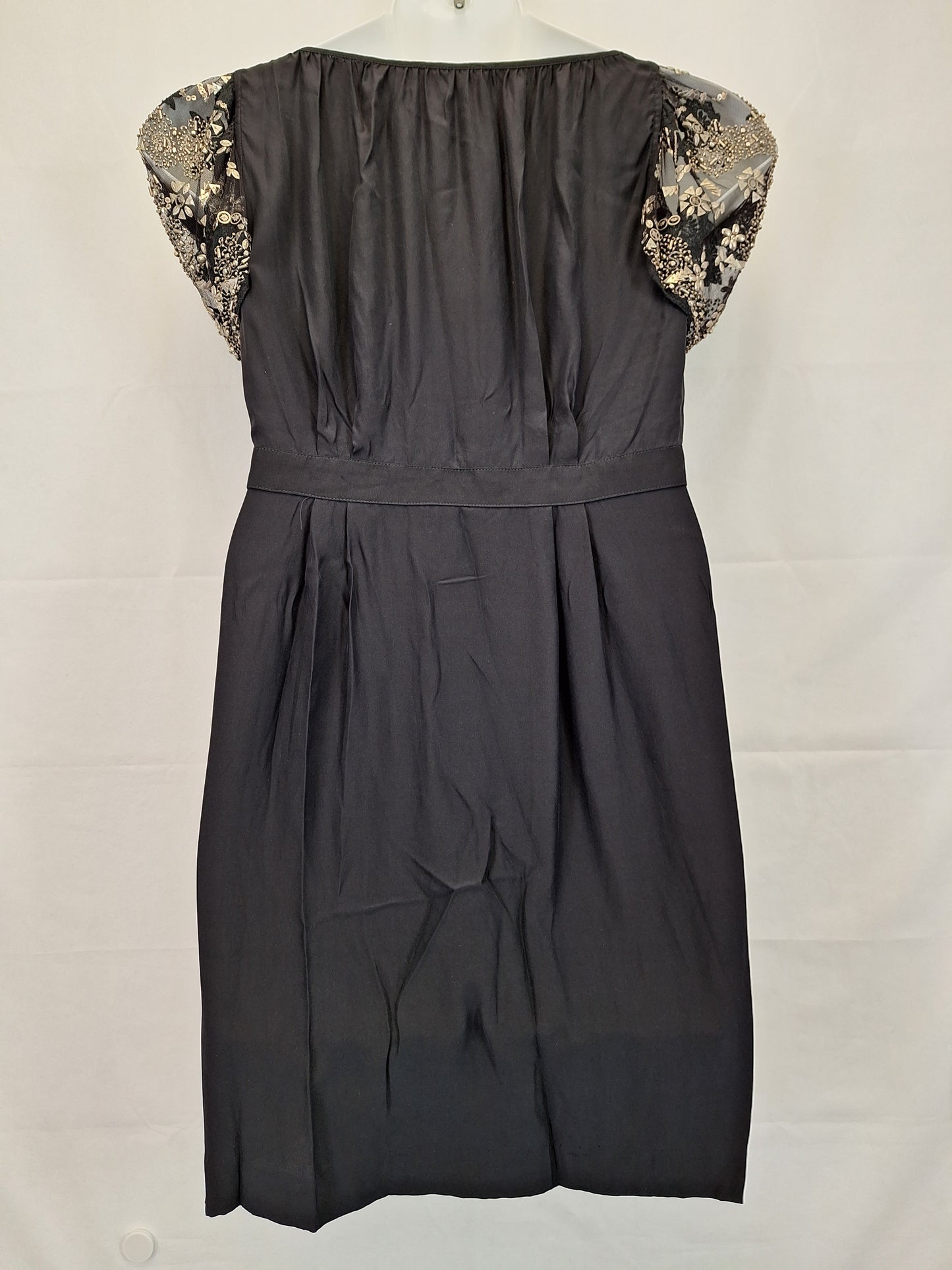 Fleur Wood Button Down Lace Sequins Midi Dress Size 12 by SwapUp-Online Second Hand Store-Online Thrift Store